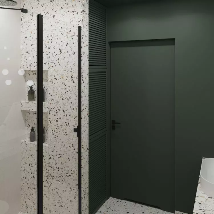 Bottle green toilet