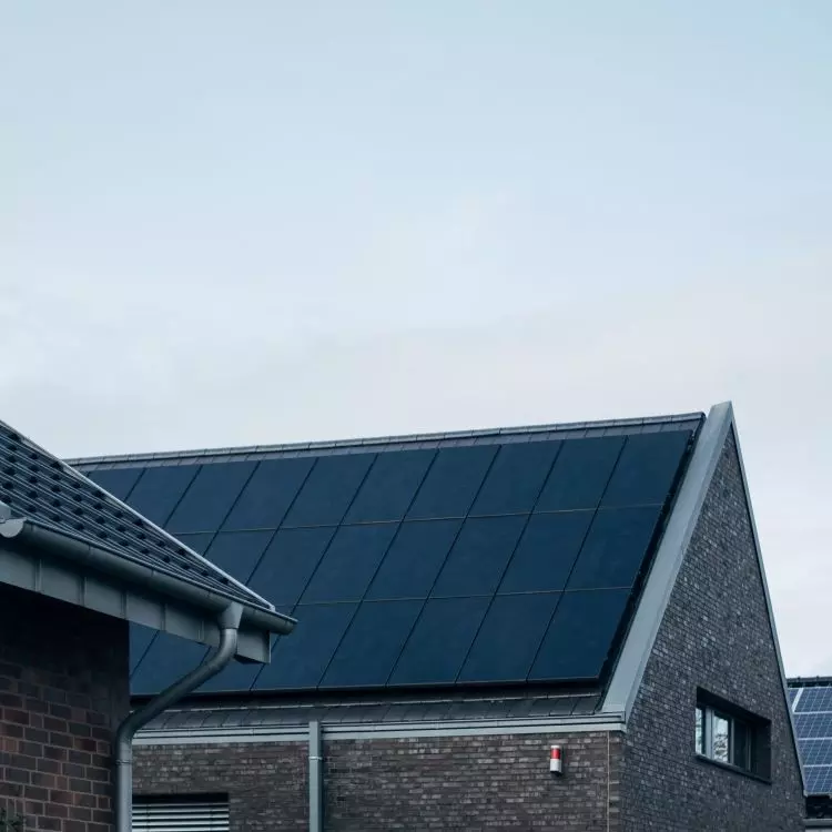 Photovoltaics placed on the roof of the building