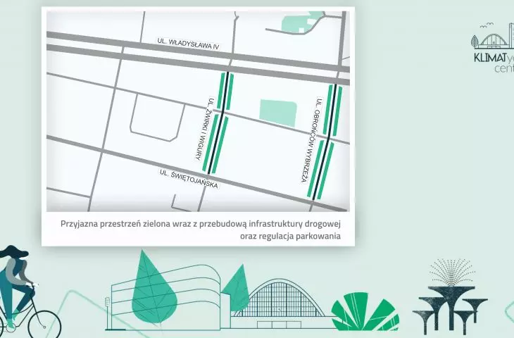 Map with streets that will undergo metamorphosis