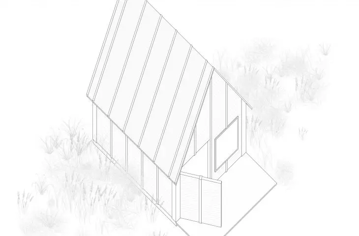 Projekt Green Cabin, aksonometria