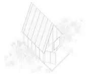 Projekt Green Cabin, aksonometria