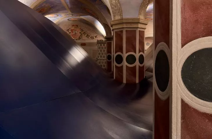 the concave arch in the middle of the display is the negative of the vault