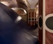the concave arch in the middle of the display is the negative of the vault