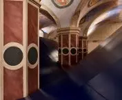 Visitors to the exhibition may get the impression that existing columns have been sunk into the display