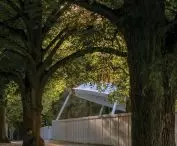 summer theater is surrounded by trees
