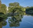 The theater is located next to Rusalka Lake