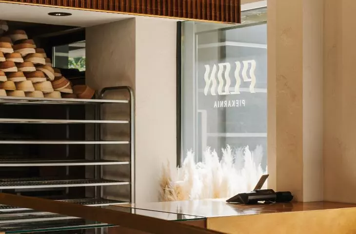 Minimalist bakery interior