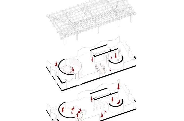 Projekt Domu Kobiet, aksonometria