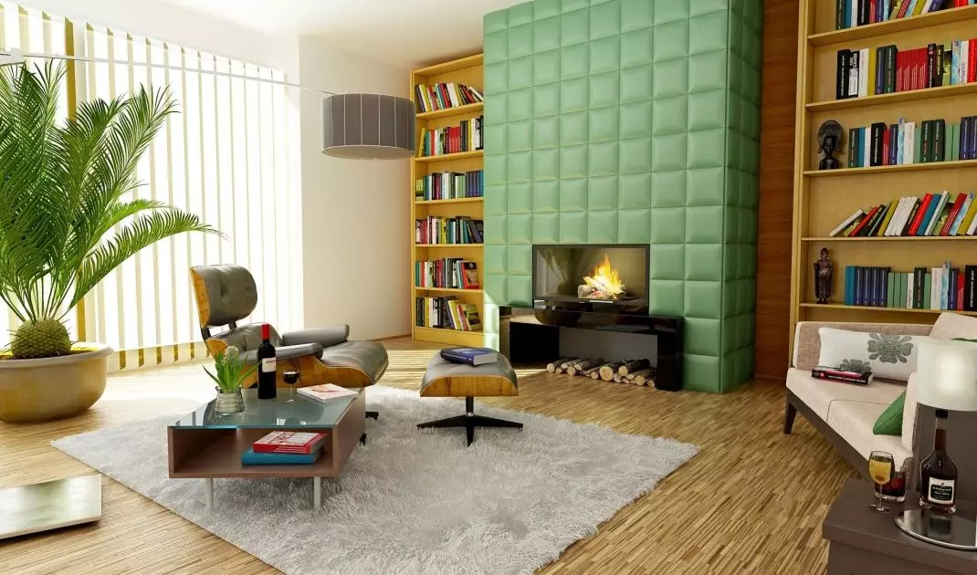 Fireplace in the interior