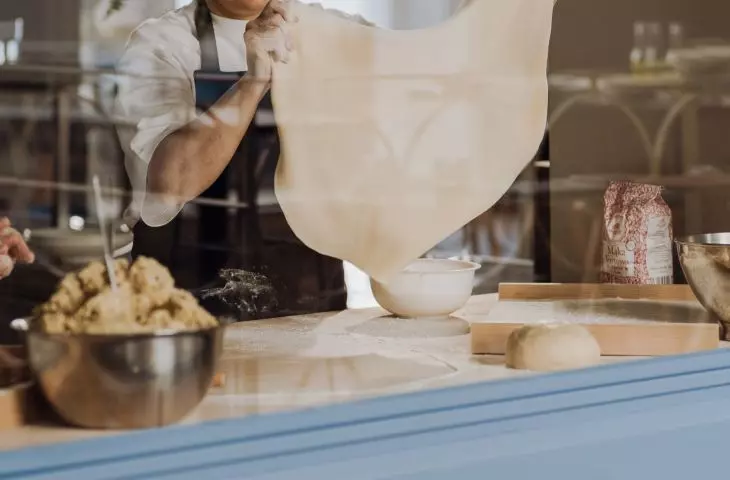 the space is designed so that customers can watch the chefs at work