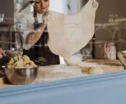 the space is designed so that customers can watch the chefs at work