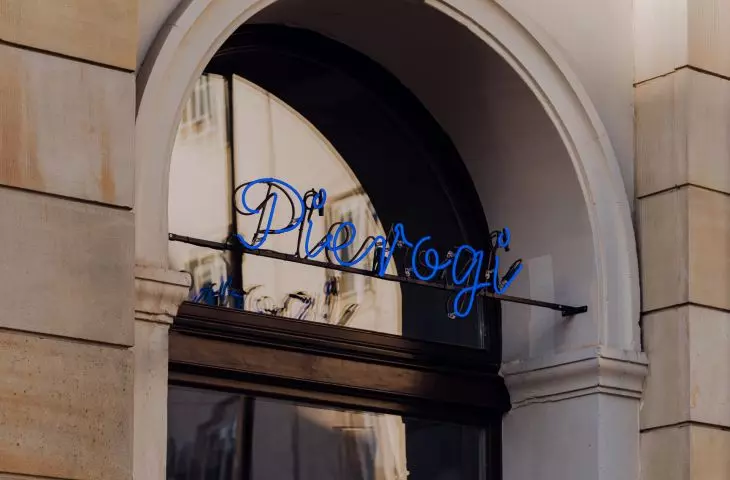pierogarnia is located on the first floor of a tenement house in the center of Warsaw