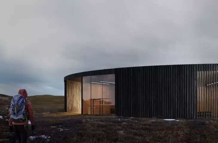 Iceland Lake Mývatn Community House project, entrance area
