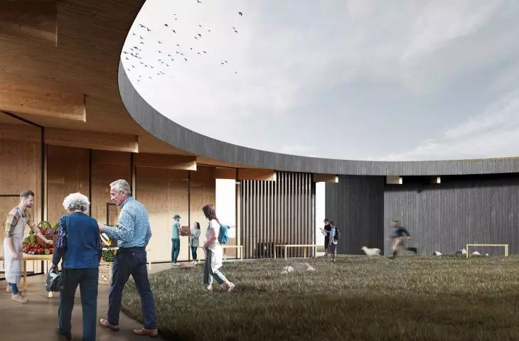 Iceland Lake Mývatn Community House project, atrium