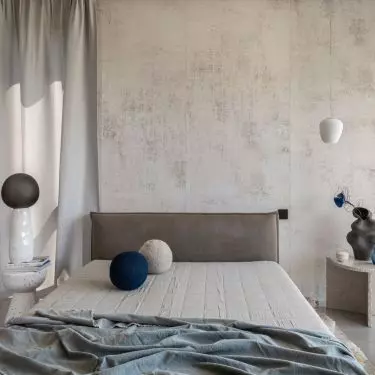The interior of the bedroom is very minimalist and austere