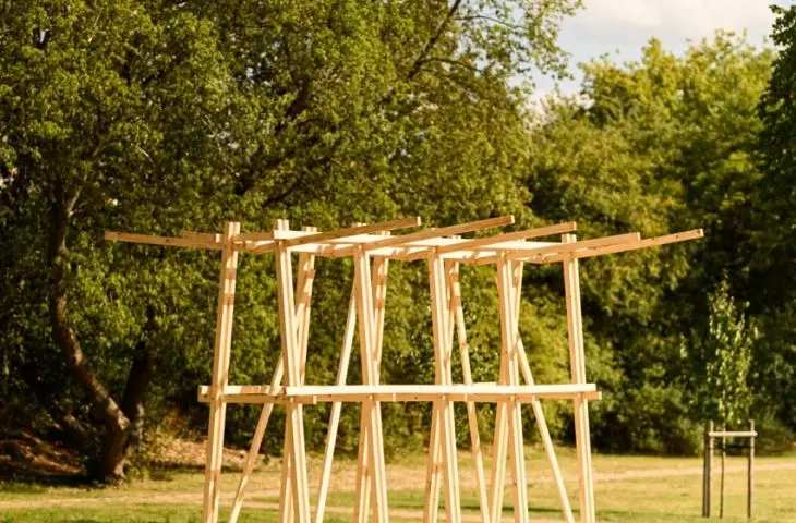 The summer stage is one of the city furniture made at the workshop