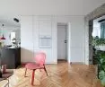 The original layout of the apartment was changed, all partition walls were demolished