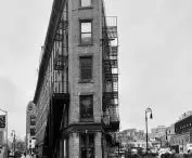 A distinctive building in one of the triangular squares that recur frequently in the Meatpacking District