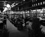 French restaurant on Gansevoort Street filled with tourists 
