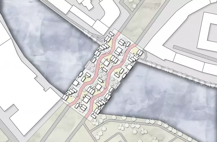 Projekt Bridge Town na moście w Berlinie
