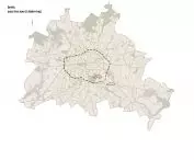 Mapa Berlina z wyznaczoną strefą wolną od ruchu samochodowego