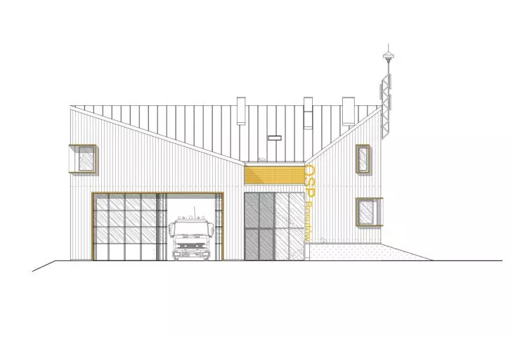 Bosutów TSO building, east elevation