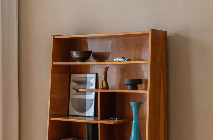 A bookcase designed by Rajmund Halas in the early 1960s.
