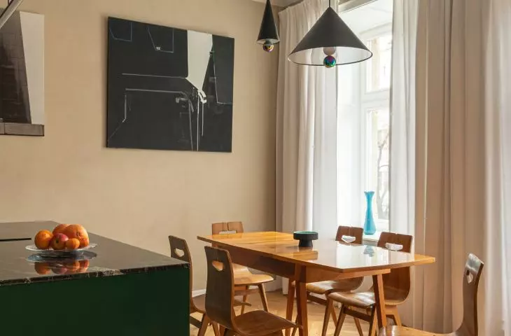table and chairs designed by Rajmund Halas, part of a combination set type 1329