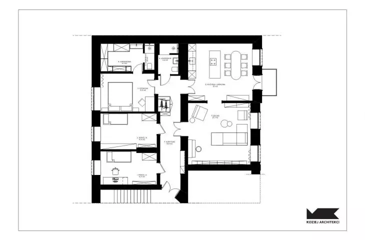 floor plan of an apartment in a townhouse