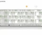 Projekt budynku olimpijskiego, elewacja północna