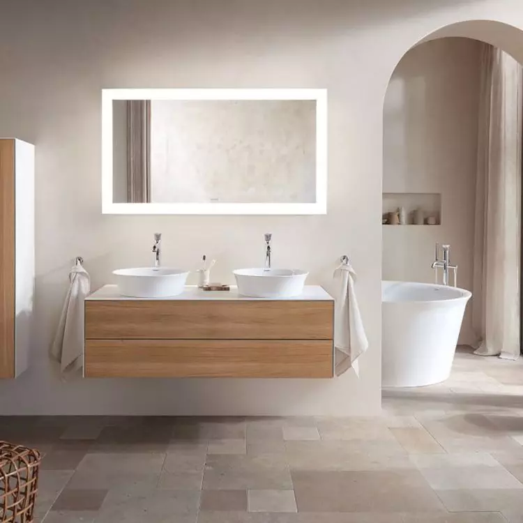 Wood blends perfectly with beige