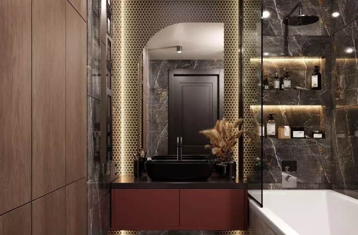 Dark Nordic style bathroom