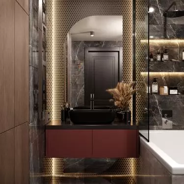 Dark Nordic style bathroom