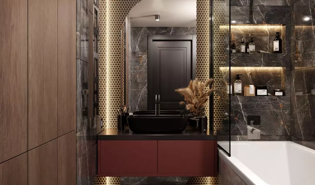 Dark Nordic style bathroom