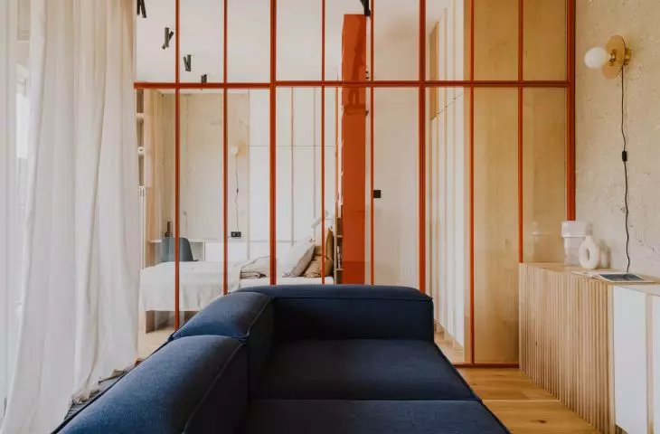 the leitmotif of the interior is the color orange
