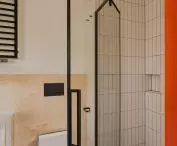 bathroom next to the bedroom