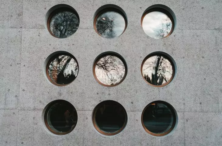 Round window in the building