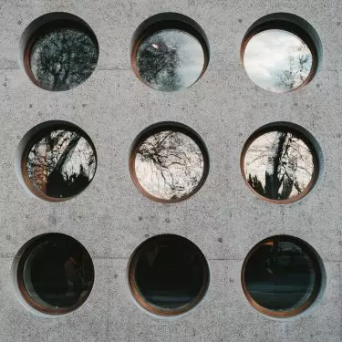 Round window in the building