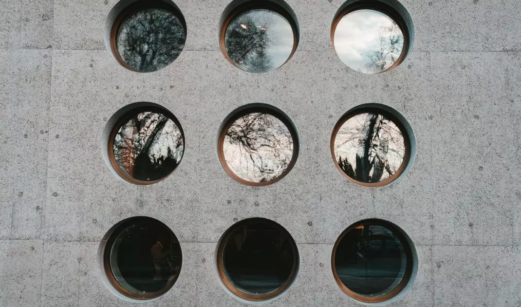 Round window in the building