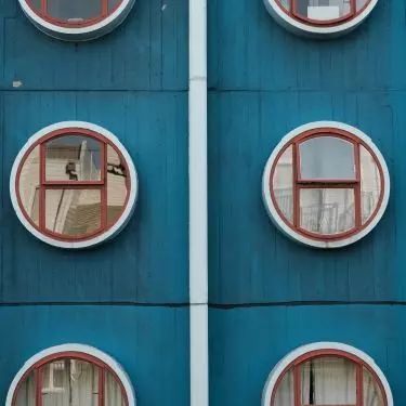Round window in the building