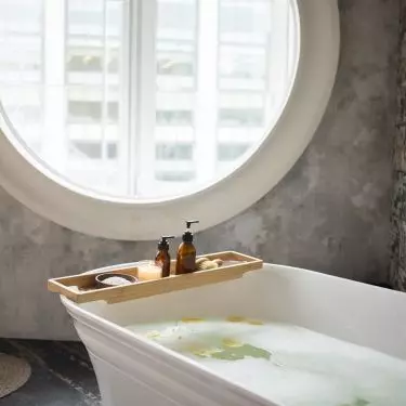 Round window in the bathroom