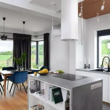 In the kitchen, as in the rest of the room, you can clearly feel the inspiration of nature