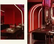 Intense red color and neon light