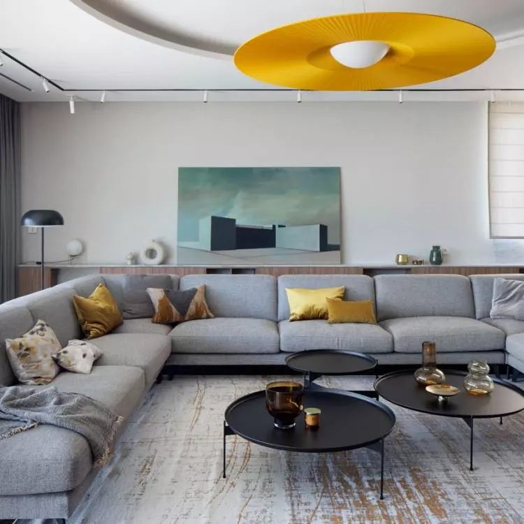 In large interiors, use modular furniture