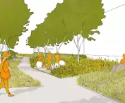 Visualization of the park on KEN Avenue in Ursynów, Poland