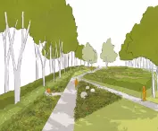 Visualization of the park in Praga-North on Zamoyskiego Street.
