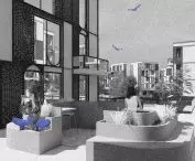 Wide terraces were created on the +1 level