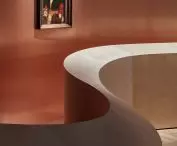 the shape of this copper wall was taken from the line seen in the upper part of the painting 