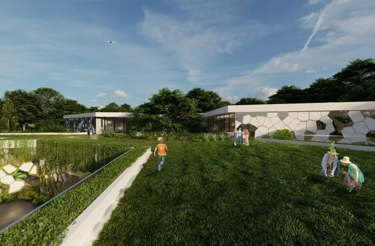 Part of the facility has green roofs