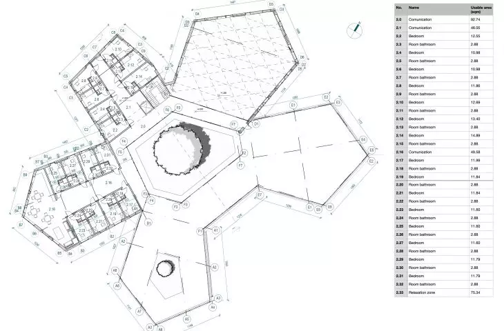 Art therapy center design, floor plan